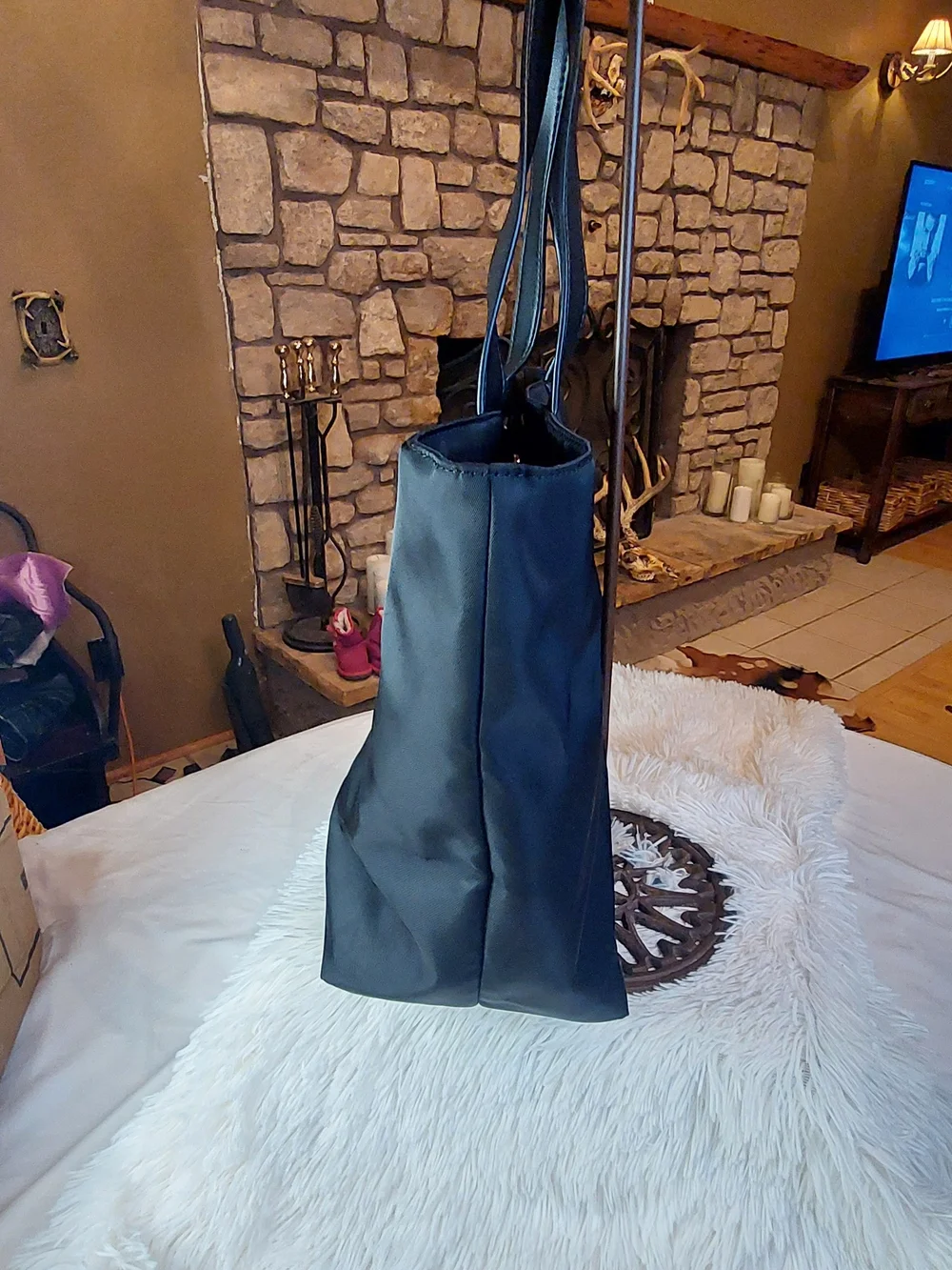 DKNY Large Black Nylon Shoulder Tote Bag Like New